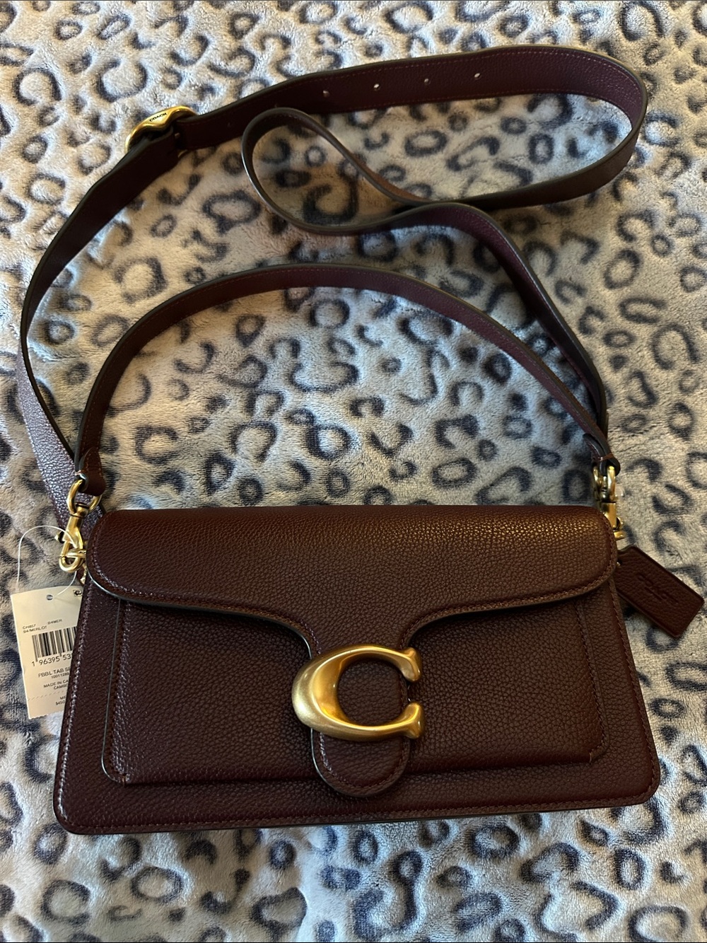 Coach Crossbody Bag in Wine color with Gold Hardware